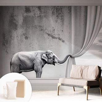 Tulup Carta Da Parati Non Tessuto - Di Alta Qualit&agrave; Per Il Soggiorno La Cucina - Tendenze Moderne - Vlies Ecologico Elefante Surrealista 312x219 Cm