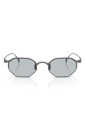 A|X Armani Exchange 49mm Rectangular Sunglasses in Matte Gunmetal /Light Grey at Nordstrom