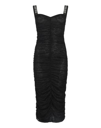 Philipp Plein Wrinkled Lace Long Dress