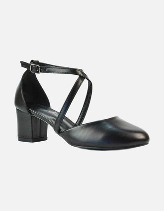XY London Womens XY London Womens/Ladies Cindy Low Mid Block Heel Court Shoes - Black - Size: 6