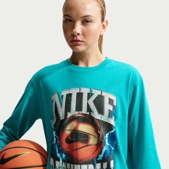 Nike Womens Classic Long-Sleeve Basketball T-Shirt in Green | IO0945-300