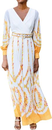 Soieblu In The Wind Maxi Dress In White And Yellow