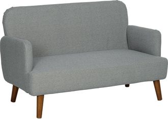 HOMCOM Homcom - 2 Seater Sofa with 21cm Thick Padding and Wood Legs, Grey