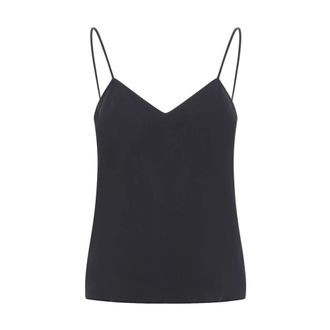 Max Mara Sleeveless Tops, female, Blue, Size: 2XS Unghia Washed Silk Tank Top