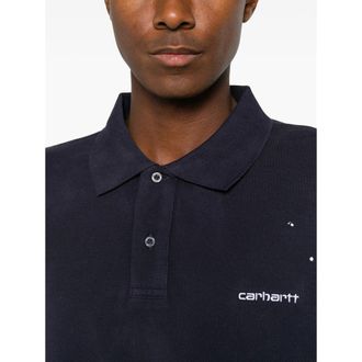 Carhartt Work in Progress Paint-Splatter Piqu&eacute; Polo Shirt - Navy