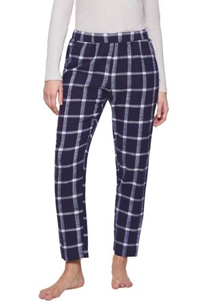 Triumph Loungehose TRIUMPH Mix & Match Tapered Trouser Flannel 02 X, Damen, Gr. 36, N-Gr, grau (grau combination), Flanell, Obermaterial: 100% Baumwolle, lang