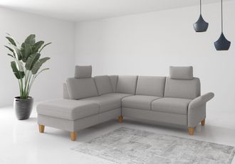 HOME AFFAIRE Ecksofa »Rochelle, L-Form« wahlweise mit Armteilverstellung, Bettfunktion und Bettkasten