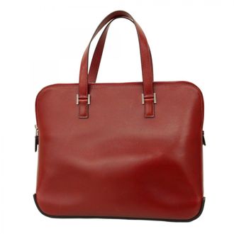 Herm&egrave;s Rouge H Box Calf Leather Tote Bag (Pre-Owned)