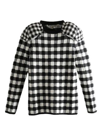 Comme Des Garçons gingham padded-shoulder jumper - Nero