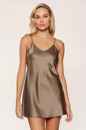 LingaDore satijnen slipdress Daily olijfgroen