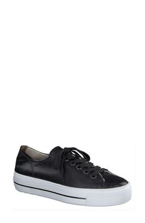 Paul Green Bixby Platform Sneaker in Black Leather at Nordstrom, Size 10.5Us
