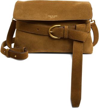 Rag & Bone Lexington Flap Suede Crossbody Bag in Golden Brown at Nordstrom