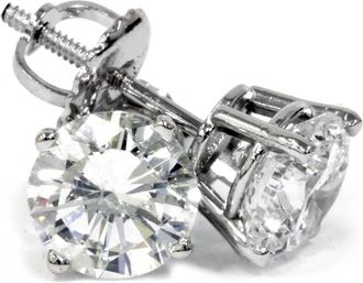 Pompeii3 Platinum 2 Ct T. W. Certified Lab Grown Diamond Studs Screw Backs