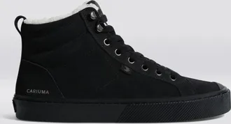 Cariuma Cariuma OCA Therma Boots Mens US Black Suede Shearling Lined High Top GAL744