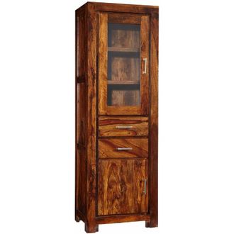 Massivmoebel24 vetrina in legno di Sheesham / palissandro 60x40x180 miele laccato METRO LIFE 106