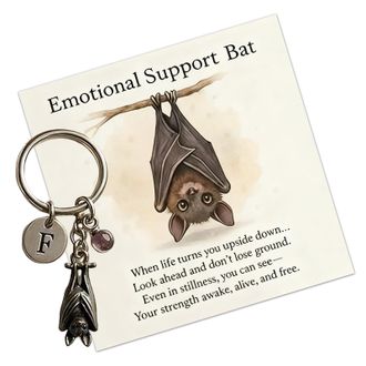 Generic Bat Inspirational Keychain, Metal Bat Pendant, 3D Gothic Style Keychain, Portable Bats Bag Ornament For Adults Stocking Stuffers Classroom Prizes Back