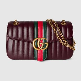Gucci Jetset GG Marmont Medium Shoulder Bag, Bordeaux, Leather