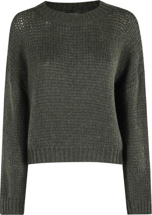 Roberto Collina Textured Knit Green Crew-Neck Sweater