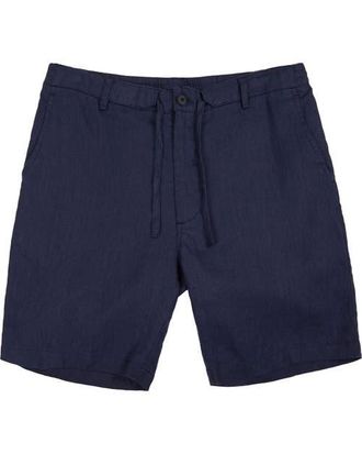 Lords of Harlech Solid Linen Drawstring Short in Navy at Nordstrom, Size Xx-Large
