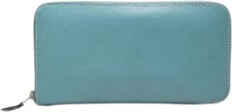 Herm&egrave;s Pre-owned Epsom Zip Around Portemonnee - Dames - Vintage Accessoires - Blauw - ONE Size - Leer - Vintage