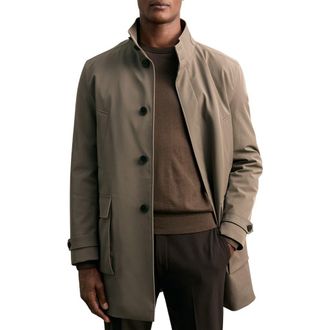 Reiss Player Water Resistant Coat in Mushroom Brown at Nordstrom, Size Small