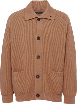 Prada acanalado tejido c mero c&aacute;rdigan