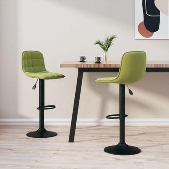 vidaXL Sgabelli da Bar 2 pz Verde Chiaro in Velluto vidaXL 360248