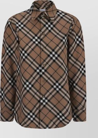 Burberry checked pattern collar long sleeves regular fit