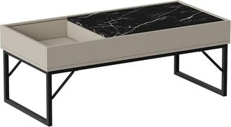 Vicco Mesa De Centro Lunero, Blanco-crema, 105 X 50 Cm