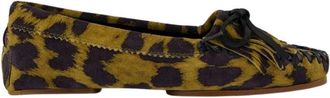 PARIS TEXAS Luipaard Su&egrave;de Loafers met Franjes - Dames - Loafers - Veelkleurig - 36 EU - Su&egrave;de - Schoenen