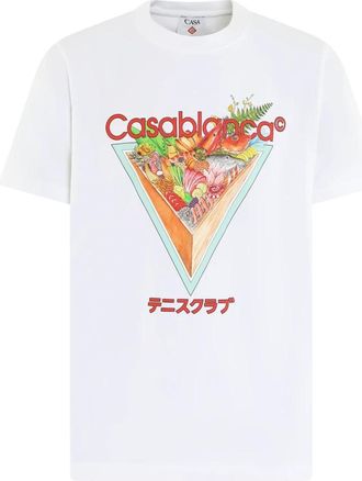 Casablanca Tennis Club Icon Stijlvolle Heren - Heren - T-shirts - Wit - XL - Tops