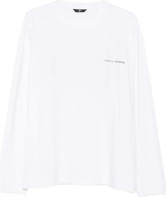7 For All Mankind Graphic Long Sleeve Tee - Heren - Longsleeves - Wit - L - Tops