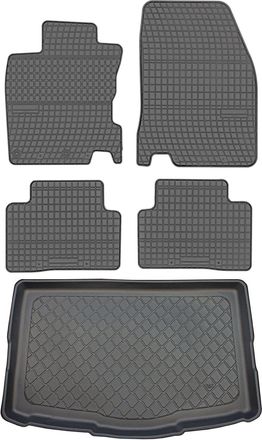 OEM Juego De Alfombrillas De Goma Para Coche Y Alfombrilla Para Maletero Para Nissan Qashqai Ii J11 Crossover (fechas: 02.2014-2021)