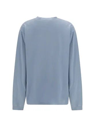 Alexander Wang Logo-Embroidered Cotton Long-Sleeve T-Shirt - Blue