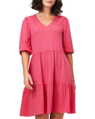 Nic+Zoe Nic+Zoe Elbow Sleeve V-Neck Dress