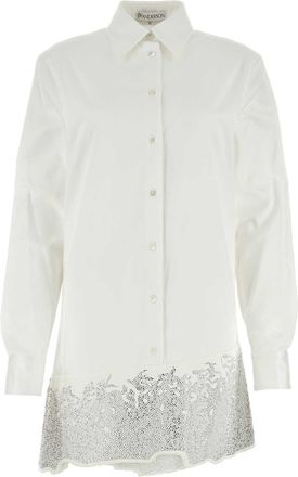 J.W.Anderson Witte Katoenen Shirt Minijurk