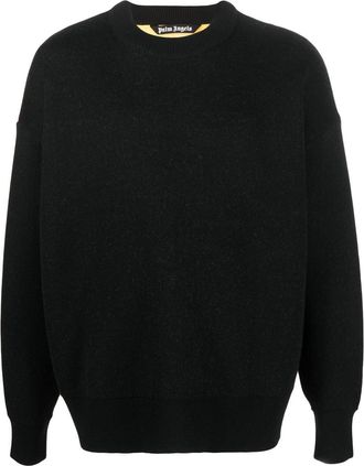 Palm Angels palm tree intarsia-knit wool sweater - men - Virgin Wool/Polyester - L - Black