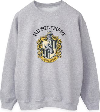 Harry Potter Dames/Dames Hufflepuff Logo Sweatshirt (Heide Grijs)