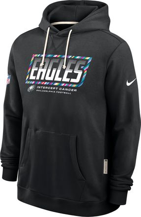 Nike Philadelphia Eagles Crucial Catch Sideline Standard Issue Nike Mens Dri-FIT NFL Pullover Hoodie in Black | 03AZ00AZUR-F9R