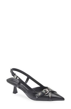 Stuart Weitzman Supermoto Kitten Heel Slingback Pump in Black at Nordstrom Rack, Size 5.5