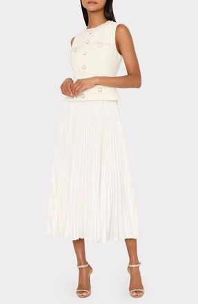 Milly Boucl&eacute; Mixed Media Dress in Ecru at Nordstrom, Size 12