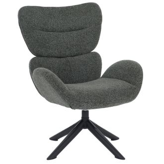 Hhg [nunca Usado] Sill&oacute;n De Sal&oacute;n Hhg-528, Sill&oacute;n De Sal&oacute;n, Sill&oacute;n De Comedor, Giratorio, Metal Y Chenilla (420 G/m&sup2;), Verde Oscuro