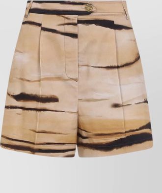 Elisabetta Franchi tiger motif tailored shorts belt loops