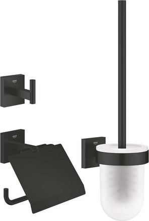 GROHE Quickfix Start Cube - Juego De Accesorios De Aseo 3 En 1, Negro Mate 411232430
