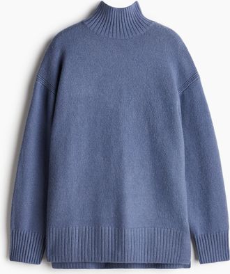 H&M Oversized Rollkragenpullover - Blue
