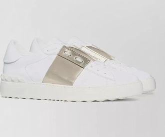 Valentino sneakers round toe metallic panel rubber sole