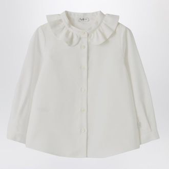 Il Gufo White shirt with ruffled collar