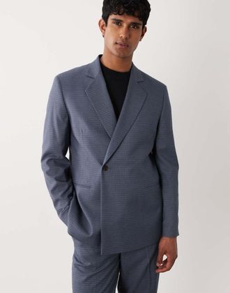 Asos Giacca da abito regular blu a quadri