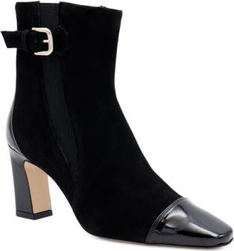 Amalfi By Rangoni Feroce Cap Toe Bootie in Black Cashmere/patent at Nordstrom, Size 5.5