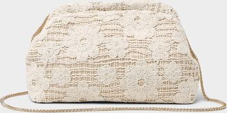 Simons Womens Crocheted-flower evening bag